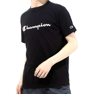 チャンピオン(Champion)のチャンピオン ベーシック ロゴプリントTシャツ 半袖Ｔシャツ Lサイズ ブラック(Tシャツ/カットソー(半袖/袖なし))