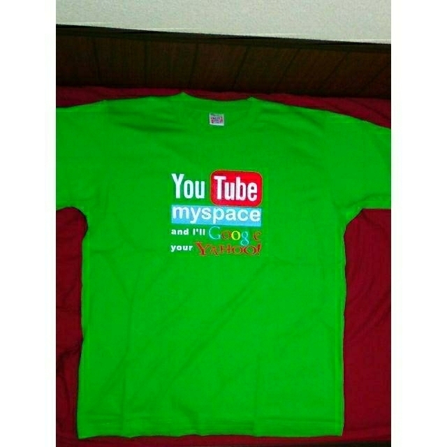 YouTube★おもしろジョークＴシャツ★XXL★緑★グリーン★コットン100★ メンズのトップス(Tシャツ/カットソー(半袖/袖なし))の商品写真