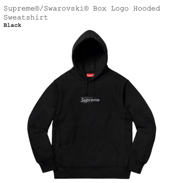 【10％OFF】 Supreme®/Swarovski® 【M】黒 - Supreme Box Hooded Logo パーカー
