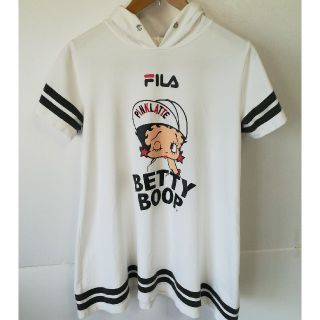 フィラ(FILA)のBETTY BOOP×FILA フーディ チュニック XSサイズ 古着(パーカー)