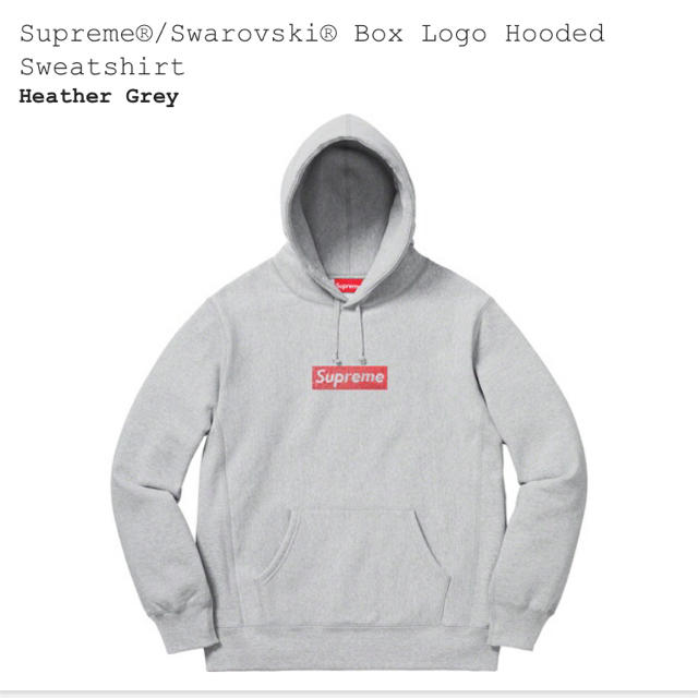 最安値　Mサイズ　supreme box logo hoodieカラーAshG