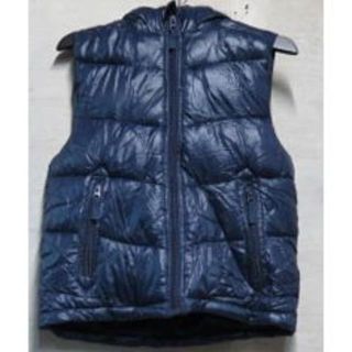 ギャップキッズ(GAP Kids)のGAP☆ギャップ☆ファー付パーカー中綿ベスト☆紺160ｃｍ☆シレ加工(ジャケット/上着)