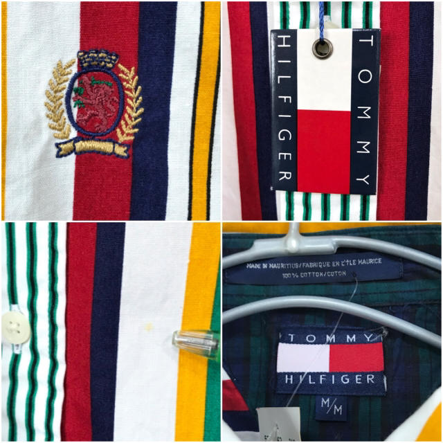 TOMMY HILFIGER(トミーヒルフィガー)のデッドストック 新品 90s トミー ヒルフィガー ストライプシャツ XL相当 メンズのトップス(シャツ)の商品写真