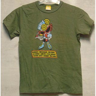 ヒステリックグラマー(HYSTERIC GLAMOUR)の古着☆ヒステリック☆HG☆半袖Tシャツ☆オリーブ140㎝☆バーガー(Tシャツ/カットソー)