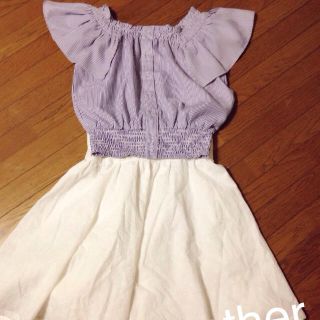 ヘザー(heather)の＊オフショル シャーリングトップス(チュニック)