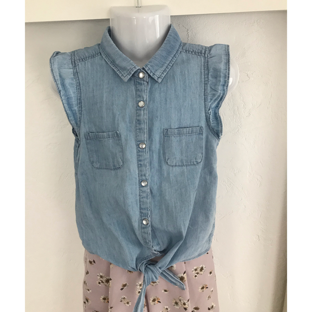 GLOBAL WORK(グローバルワーク)のデニムシャツ キッズ/ベビー/マタニティのキッズ服女の子用(90cm~)(ブラウス)の商品写真