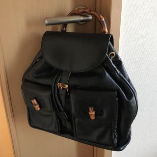 グッチ(Gucci)のGUCCI バンブーリュック 黒(リュック/バックパック)