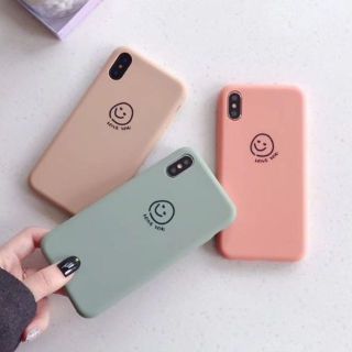 大人気！iPhoneケース シンプルカラー ソフトケース にこちゃん(iPhoneケース)