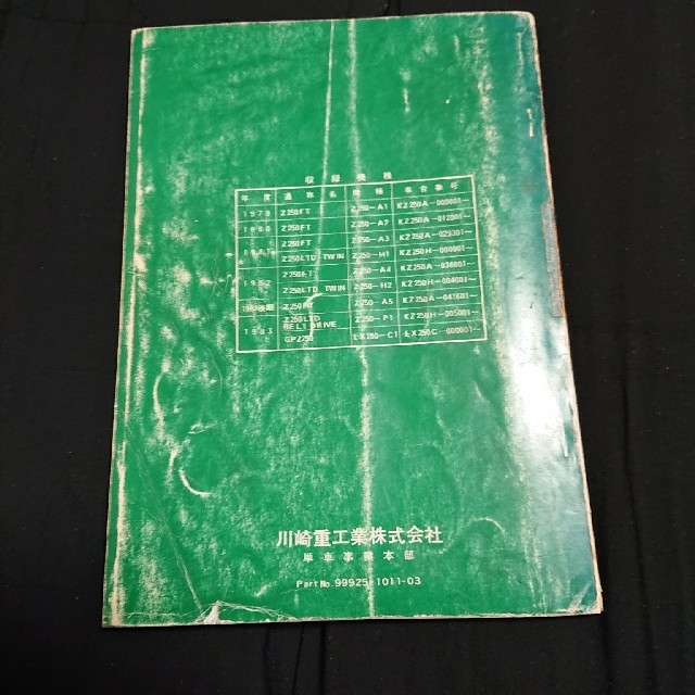 カワサキ(カワサキ)のカワサキZ250FT/GPZ250/Z250LTDサービスマニュアル 自動車/バイクのバイク(カタログ/マニュアル)の商品写真