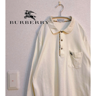 バーバリー(BURBERRY)のバーバリー  ポロシャツ オフホワイト L ノバチェック(シャツ/ブラウス(長袖/七分))