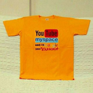 YouTube★おもしろジョークＴシャツ★XXL★イエロー★黄★コットン100★(Tシャツ/カットソー(半袖/袖なし))