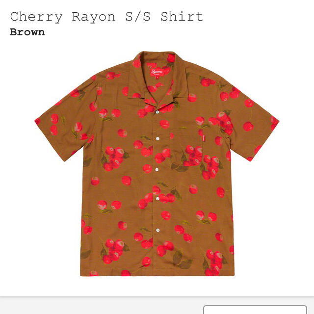 supreme  Cherry Rayon S/S Shirt Brown