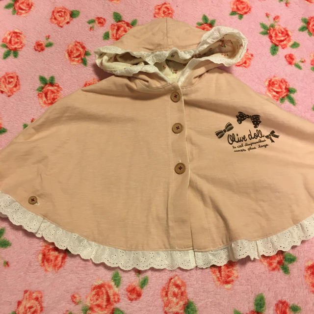 OLIVEdesOLIVE(オリーブデオリーブ)のリバーシブルポンチョ 90 キッズ/ベビー/マタニティのキッズ服男の子用(90cm~)(ジャケット/上着)の商品写真