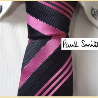 ポールスミス(Paul Smith)の美品★ポールスミス★【ラメ入りピンクストライプ】高級ネクタイ★(ネクタイ)