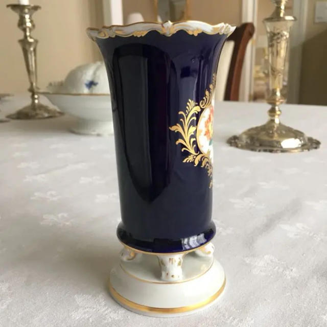 Meissen】美品 マイセン コバルト金彩 フラワーベース 花瓶 | www