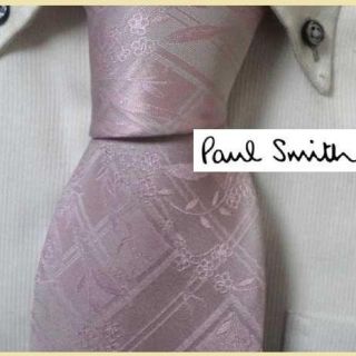 ポールスミス(Paul Smith)の極美品★ポールスミスロンドン★【光沢ピンク花柄】高級ネクタイ★希少(ネクタイ)