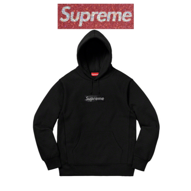 Supreme - Supreme/Swarovski Box Logo Hooded 黒 M