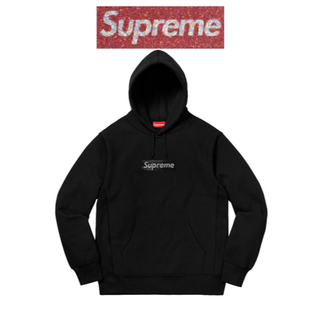 シュプリーム(Supreme)のSupreme/Swarovski Box Logo Hooded 黒 M(パーカー)