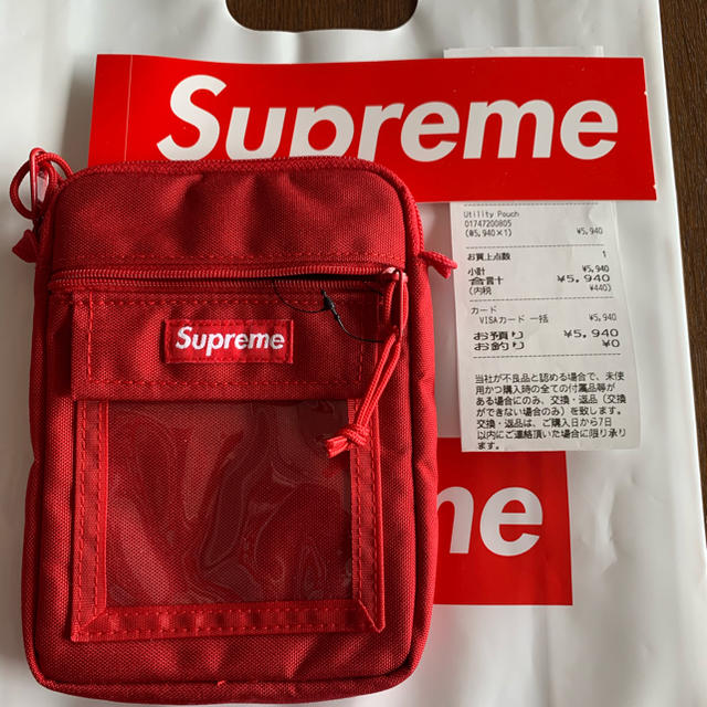 [赤】18aw Supreme Utility Bag RED