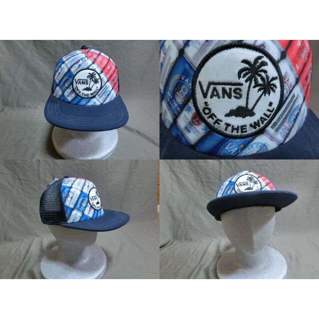 VANS(ヴァンズ)のバンズ 南国風ワッペン刺繍付 ビール缶デザイン メッシュCAP メンズの帽子(キャップ)の商品写真