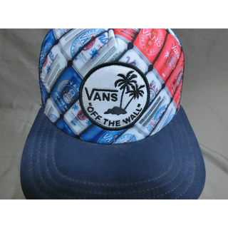 ヴァンズ(VANS)のバンズ 南国風ワッペン刺繍付 ビール缶デザイン メッシュCAP(キャップ)