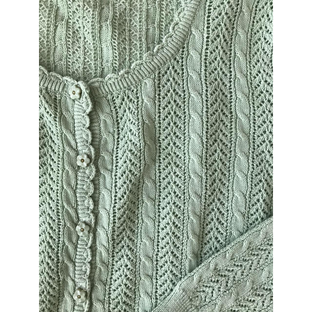 Lochie(ロキエ)のvintage mint green cardigan. レディースのトップス(カーディガン)の商品写真