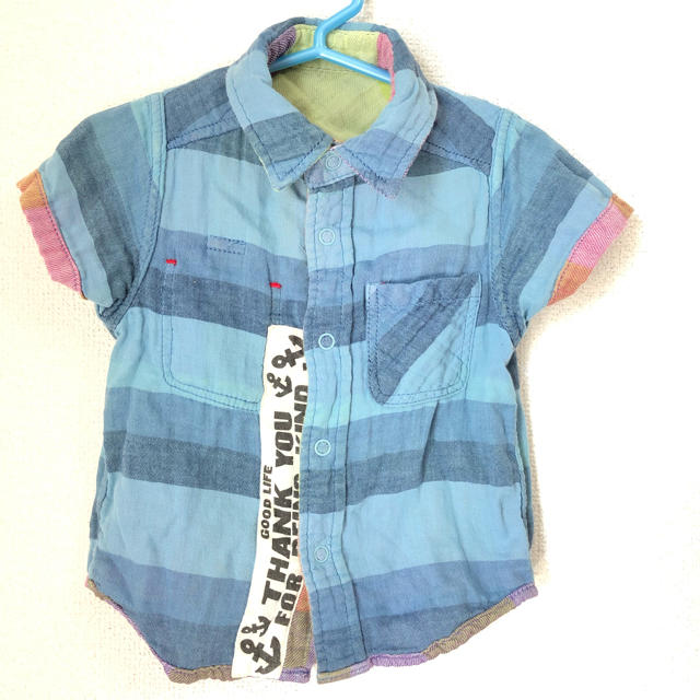 JUNK STORE(ジャンクストアー)のキッズ用半袖チェックシャツ 90cm キッズ/ベビー/マタニティのキッズ服男の子用(90cm~)(Tシャツ/カットソー)の商品写真