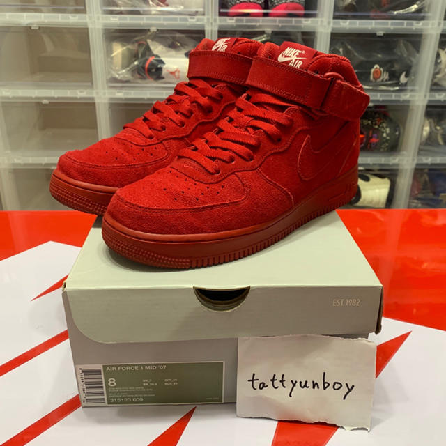 NIKE AIR FORCE 1 MID 07 RED SUEDE 26.0cm