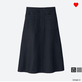 ルメール(LEMAIRE)のユニクロユー uniqlo u ブラックデニムスカート(ひざ丈スカート)