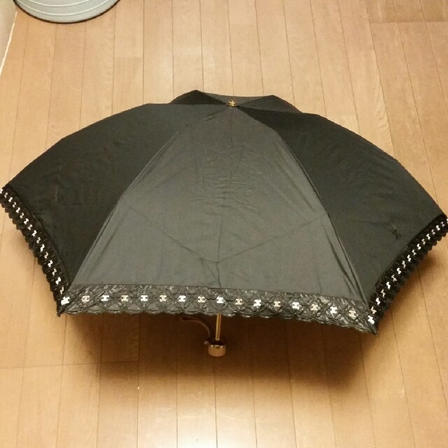 美品　セリーヌ　晴雨兼用傘　日傘　雨傘　折りたたみ　ハート柄　ロゴ　軽量