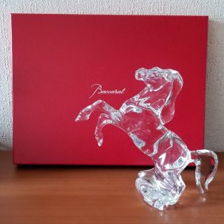 バカラ(Baccarat)の【美品】バカラ クリスタルフィギュア いななく馬 Baccarat 未使用(その他)