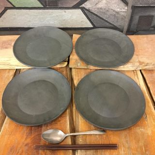 新品 陶器 陶芸作家 人気の22cmプレート皿4枚A