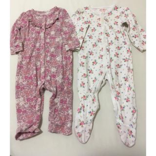 キャスキッドソン(Cath Kidston)の女の子3-6m 花柄長袖ロンパース２枚(ロンパース)