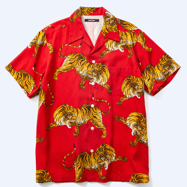19S/S wackomaria × minedenim 虎柄 アロハシャツ 買得 alaskataxlady.com
