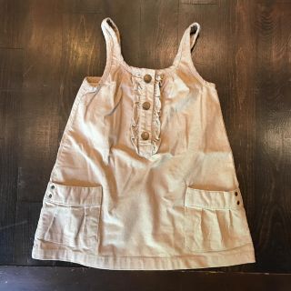 ベビーギャップ(babyGAP)のベビーギャップ ラメ コーデュロイ ジャンパースカート ワンピース ベージュ(ワンピース)