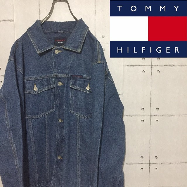 TOMMY HILFIGER(トミーヒルフィガー)のビックサイズ  TOMMY JEANS ワンポイントロゴ刺繍
デニムジャケット メンズのジャケット/アウター(Gジャン/デニムジャケット)の商品写真