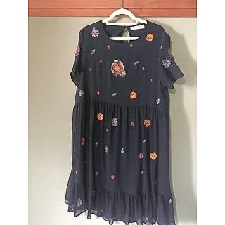 ザラキッズ(ZARA KIDS)の【未使用】美品ZARA kids用 164 ビーズ刺繍ワンピース(ワンピース)