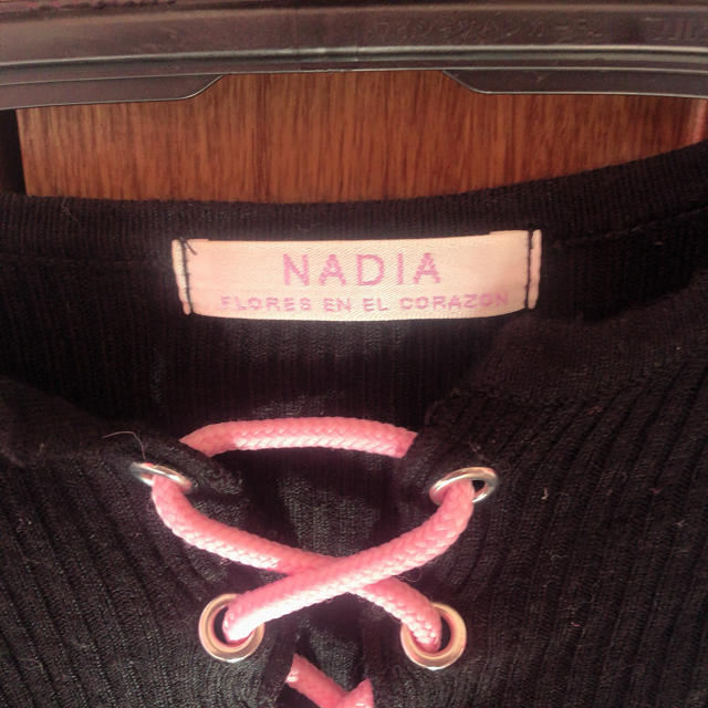 NADIA(ナディア)のNADIA♡フロントレースアップトップス♡ブラック レディースのトップス(カットソー(長袖/七分))の商品写真