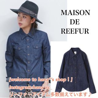 メゾンドリーファー(Maison de Reefur)の【美品】メゾンドリーファー デニムシャツ ネイビー(シャツ/ブラウス(長袖/七分))