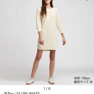 ユニクロ(UNIQLO)の完売❗️UNIQLO ワッフルクルーネックワンピース 8分袖(ミニワンピース)