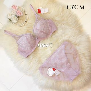 アモスタイル(AMO'S STYLE)のC70♡アモスタイルby トリンプ Dress ブラ＆ショーツ ピンク(ブラ&ショーツセット)