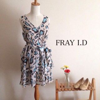 フレイアイディー(FRAY I.D)のヒョウ柄ワンピース(ミニワンピース)