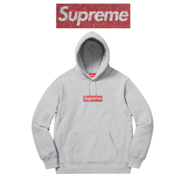 Supreme(シュプリーム)のSupreme/Swarovski Box Logo Hooded グレー M メンズのトップス(パーカー)の商品写真