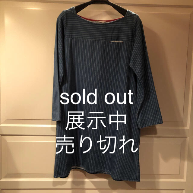 Aラインスェットデニムワンピース．sold out 展示中