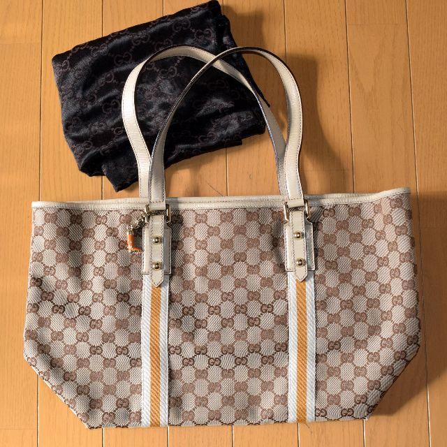 GUCCI - 正規品 グッチ GG柄 キャンバス× レザー トートバッグ ハンドバッグ