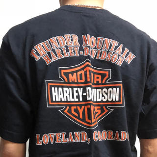 90s Harley Davidson Tシャツ 黒 L バックプリント ロゴ