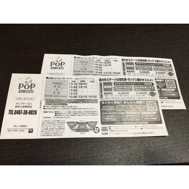 ポップサーカス 湘南公演  チケットの演劇/芸能(サーカス)の商品写真