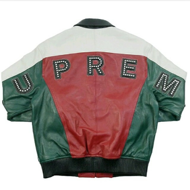 Supreme Studed Arc Logo Leather Jacket M