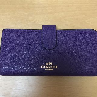 コーチ(COACH)のcoach カードケース 長財布調 紫 皮(財布)