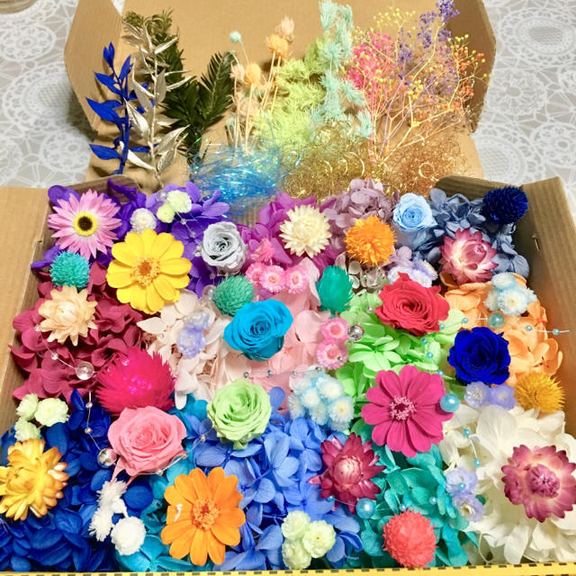 ハーバリウム 花材の宝石箱˚✧₊ 夏色花材 超BIG Box‼️ プリザーブド